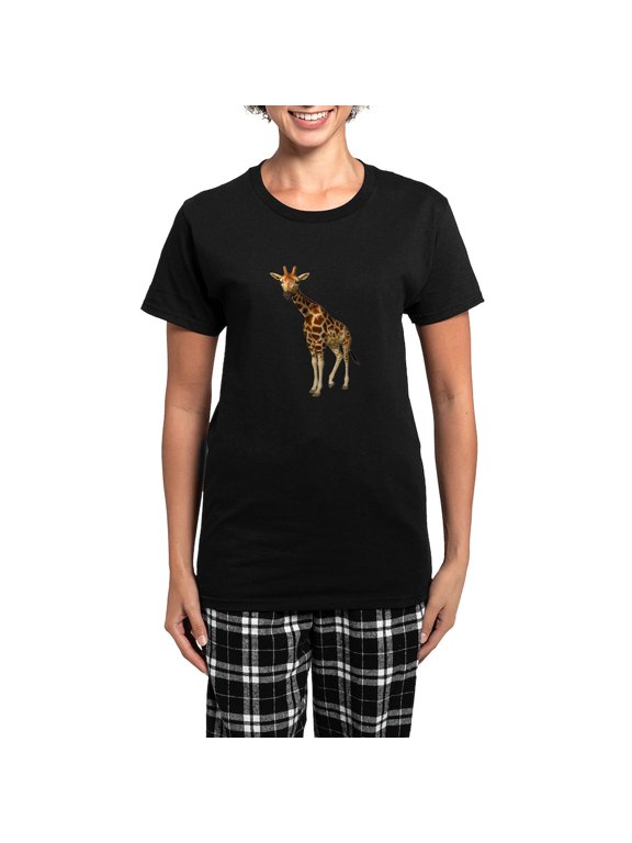 - The Giraffe Women's Dark Pajamas - Women's Short Sleeve Print T-Shirt and Pants Dark Cotton Pajama Set
