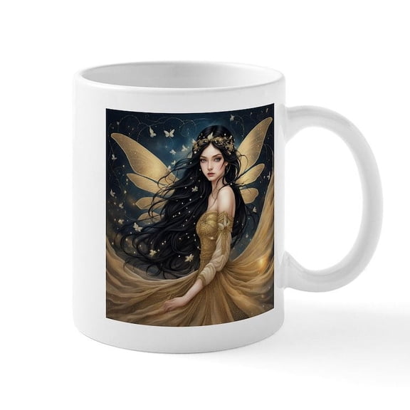 CafePress - The Golden Fairy Mugs - 11 oz Ceramic Mug - Novelty Coffee Tea Cup