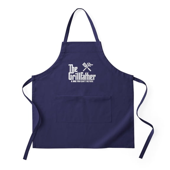 CafePress - The Grillfather - Kitchen Apron with Pockets, Grilling Apron, Baking Apron