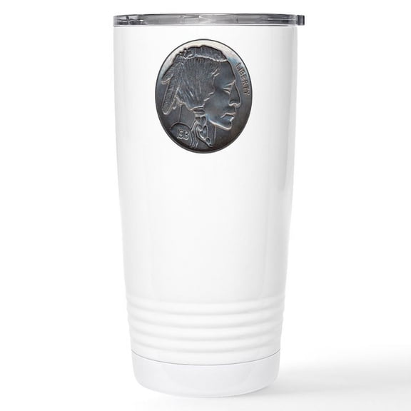 CafePress - The Indian Head Nickel Stainless Steel Travel Mug - Insulated Stainless Steel Travel Tumbler 20 oz.