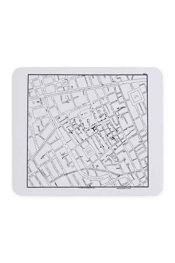 - The John Snow Ghost Map Mousepad - Non-slip Rubber Mousepad, Gaming Mouse Pad