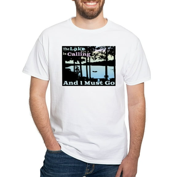 CafePress - The Lake Is Calling And I Must Go White T Shirt - Men's White Classic Cotton T-Shirts