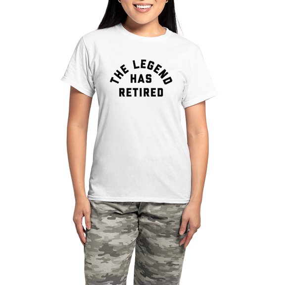 CafePress - The Legend Has Retired Women's Light Pajamas - Women's Short Sleeve Print T-Shirt and Pants Light Cotton Pajama Set