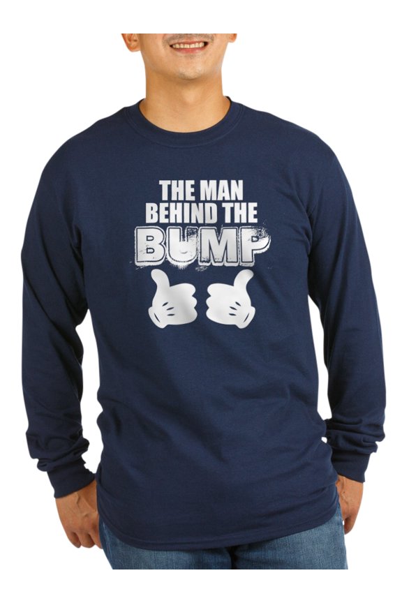- The Man Behind The Bump Long Sleeve T-Shirt - Long Sleeve Dark T-Shirt