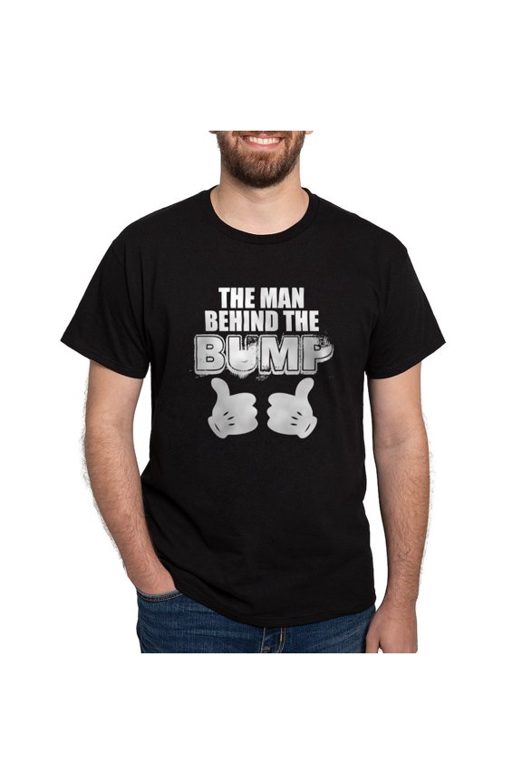 - The Man Behind The Bump T Shirt - Men's Classic Graphic Cotton T-Shirt