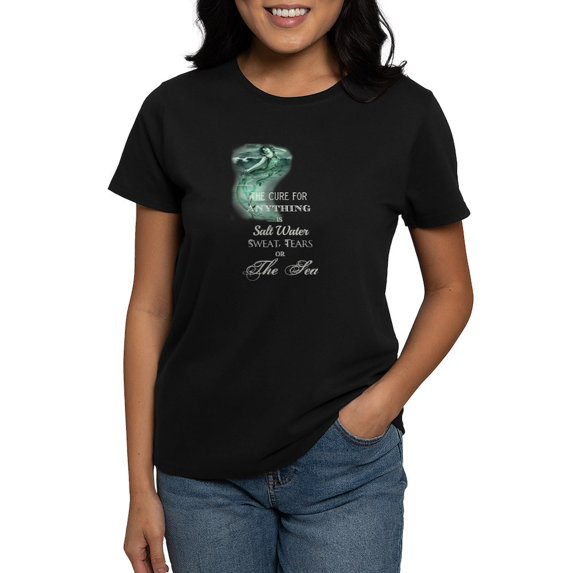 CafePress - The Mermaids Cure T Shirt - Women's Traditional Fit Dark T-Shirt