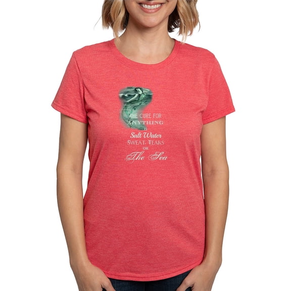 CafePress - The Mermaids Cure Women's Deluxe T Shirt - Womens Tri-blend T-Shirt