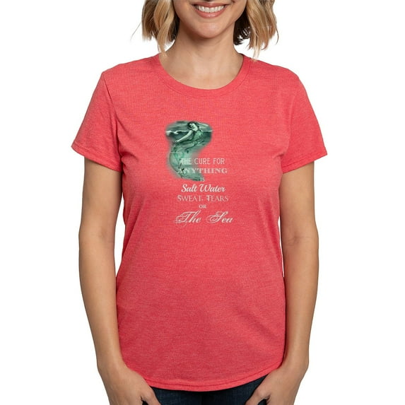 CafePress - The Mermaids Cure Women's Deluxe T Shirt - Womens Tri-blend T-Shirt