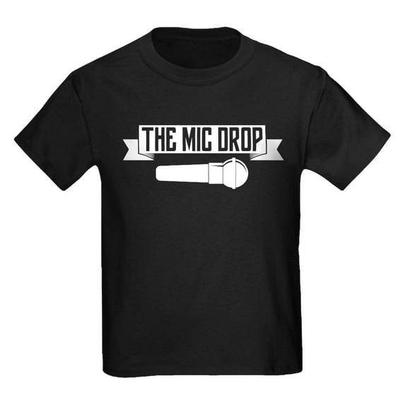 CafePress - The Mic Drop Kids Dark T Shirt - Dark T-Shirt Kids XS-XL