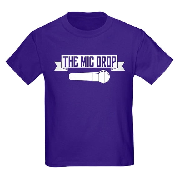 CafePress - The Mic Drop Kids Dark T Shirt - Dark T-Shirt Kids XS-XL