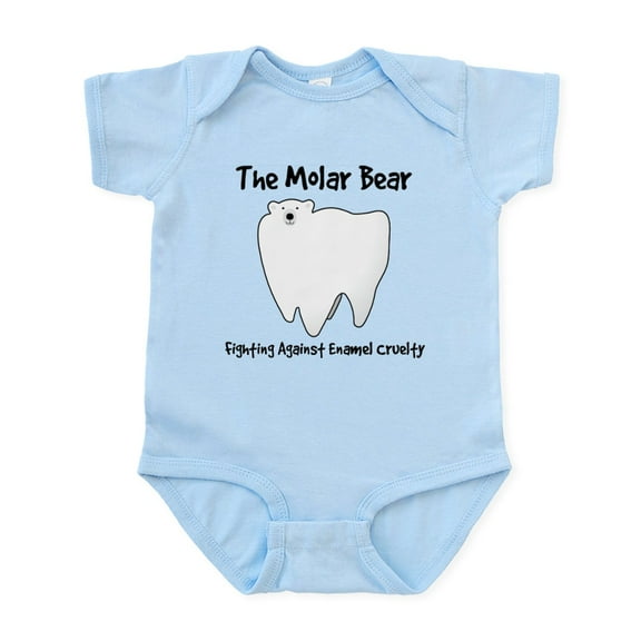 CafePress - The Molar Bear. Fighting Against Enamel Cruelty Bo - Baby Light Bodysuit, Size Newborn - 24 Months
