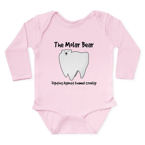 CafePress - The Molar Bear. Fighting Against Enamel Cruelty Bo - Long Sleeve Cotton Baby Bodysuit
