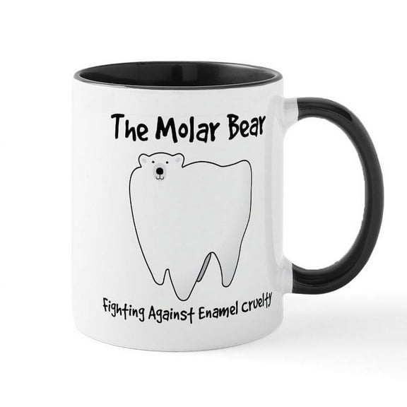 CafePress - The Molar Bear. Fighting Against Enamel Cruelty Mu - 11 oz Ceramic Mug - Novelty Coffee Tea Cup