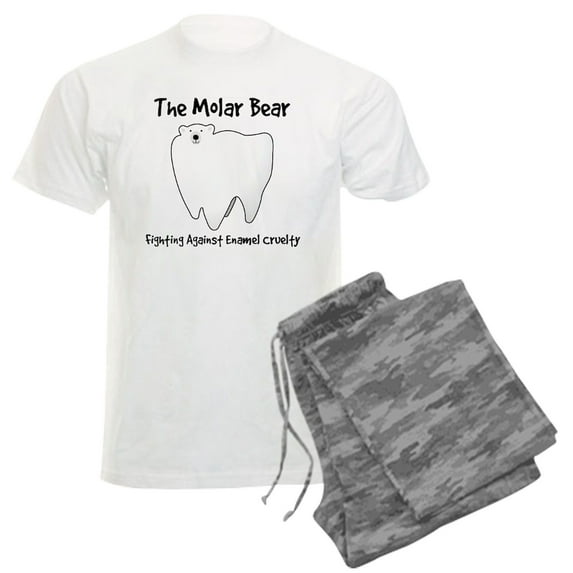 CafePress - The Molar Bear. Fighting Against Enamel Cruelty Pa - Men's Light Loose Fit Cotton Pajama Set