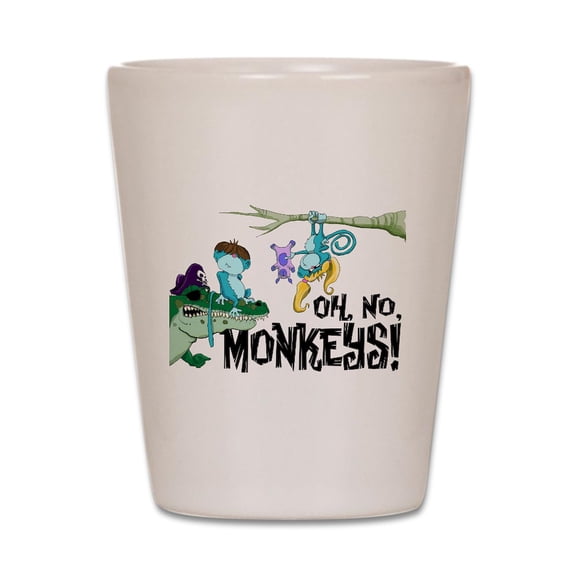 CafePress - The Monkeys - White Shot Glass, Unique and Funny Shot Glass