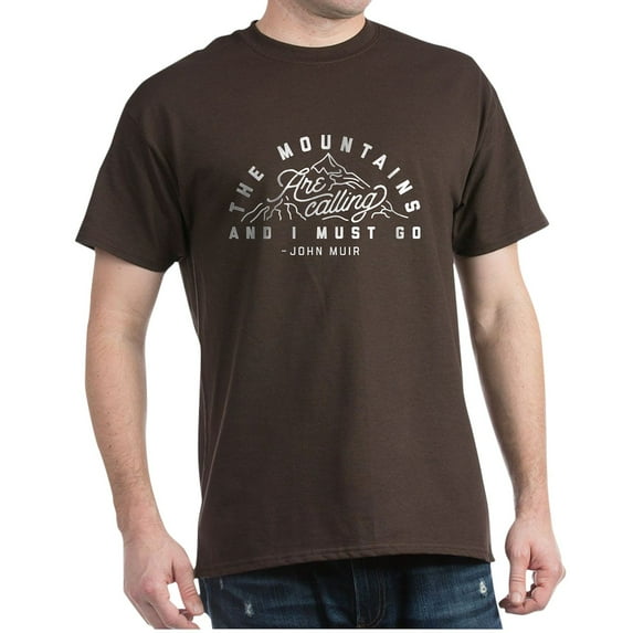 CafePress - The Mountains Are Calling And I Must Dark T Shirt - Men's Classic Graphic Cotton T-Shirt