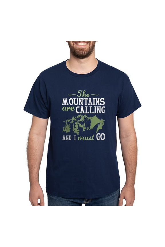- The Mountains Are Calling Dark T Shirt - Men's Classic Graphic Cotton T-Shirt