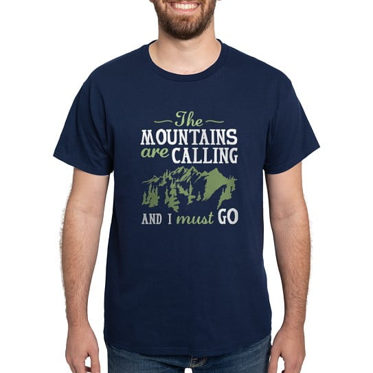 CafePress - The Mountains Are Calling Dark T Shirt - Men's Classic Cotton T-Shirts