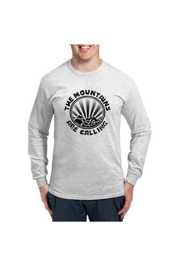 - The Mountains Are Calling. Long Sleeve T Shirt - Unisex Cotton Long Sleeve T-Shirt