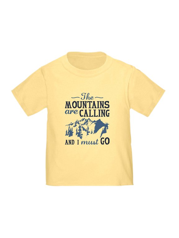 - The Mountains Are Calling White T Shirt - Cute Toddler T-Shirt, 100% Cotton