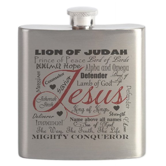 CafePress - The Name Of Jesus Flask - Stainless Steel Flask, 6oz Drinking Flask