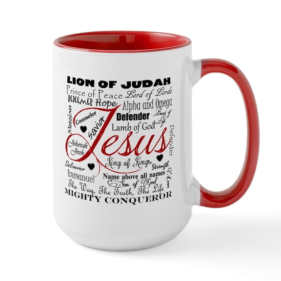 CafePress - The Name Of Jesus Large Mug - 15 oz Ceramic Large White Novelty Mug