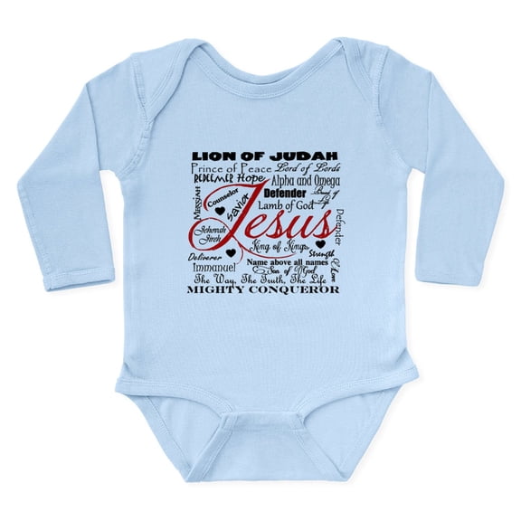 CafePress - The Name Of Jesus Long Sleeve Infant Bodysuit - Long Sleeve Cotton Baby Bodysuit