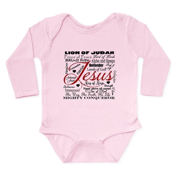 CafePress - The Name Of Jesus Long Sleeve Infant Bodysuit - Long Sleeve Cotton Baby Bodysuit
