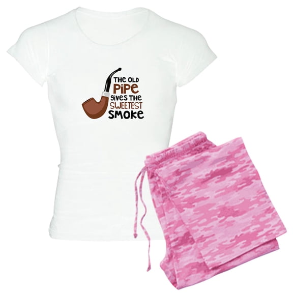 CafePress - The Old Pipe Gives The Sweetest Smoke Pajamas - Women's Short Sleeve Print T-Shirt and Pants Light Cotton Pajama Set