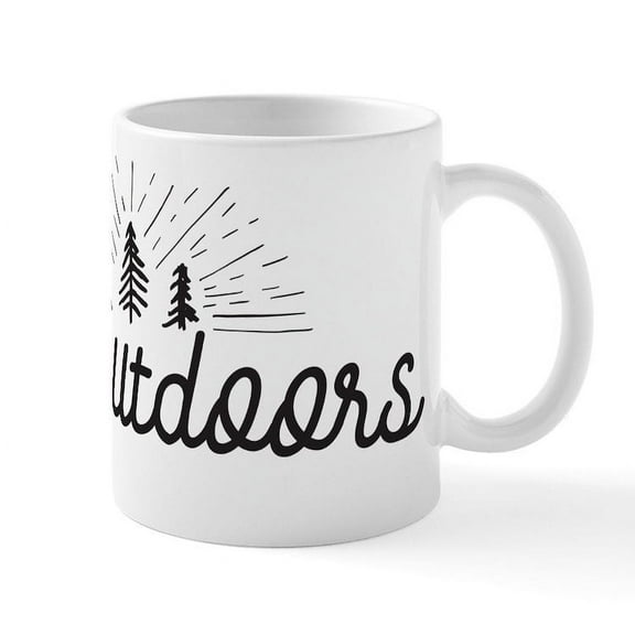 CafePress - The Outdoors Calligraphy - 11 oz Ceramic Mug - Novelty Coffee Tea Cup