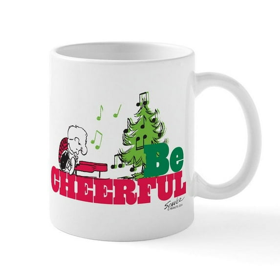 CafePress - The Peanuts: Be Cheerful Mug - 11 oz Ceramic Mug - Novelty Coffee Tea Cup