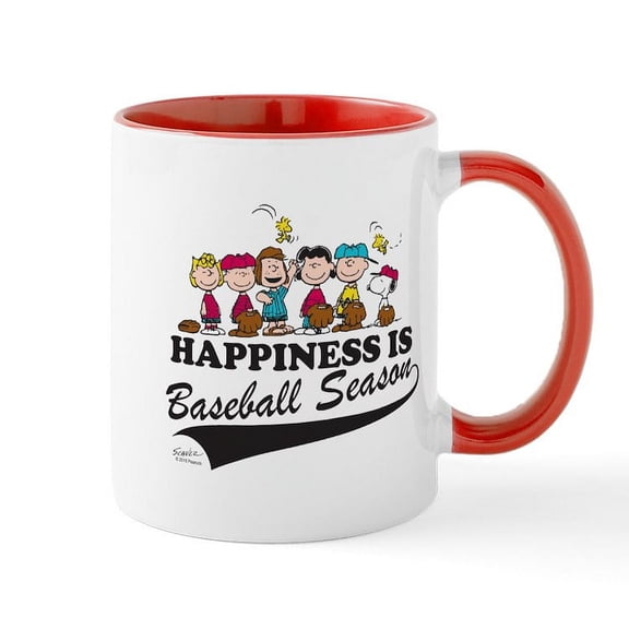 CafePress - The Peanuts Gang Baseball Mug - 11 oz Ceramic Mug - Novelty Coffee Tea Cup