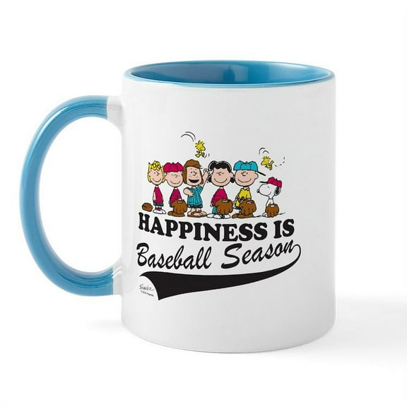 CafePress - The Peanuts Gang Baseball Mug - 11 oz Ceramic Mug - Novelty Coffee Tea Cup