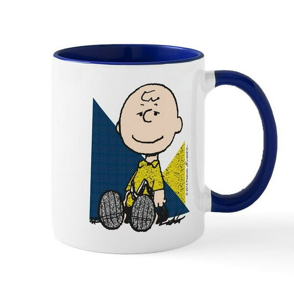 CafePress - Charlie Brown Sitting Ceramic Mug - 11 oz Ceramic Mug - Novelty Coffee Tea Cup