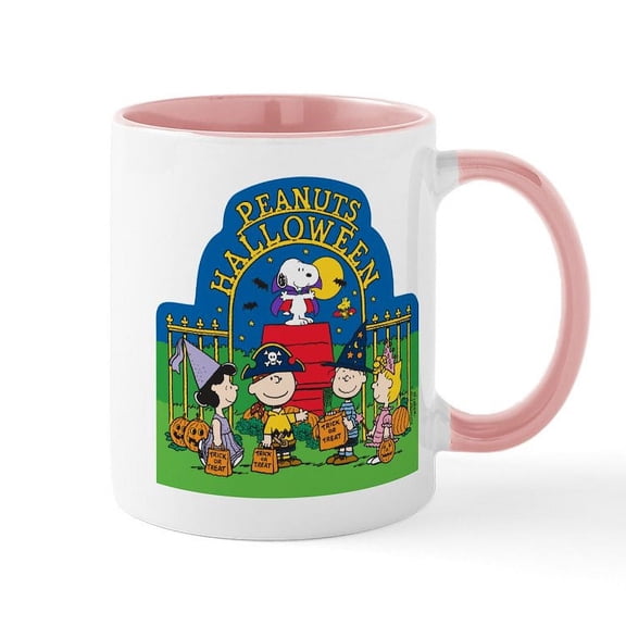 CafePress - The Peanuts Gang Halloween Mugs - 11 oz Ceramic Mug - Novelty Coffee Tea Cup