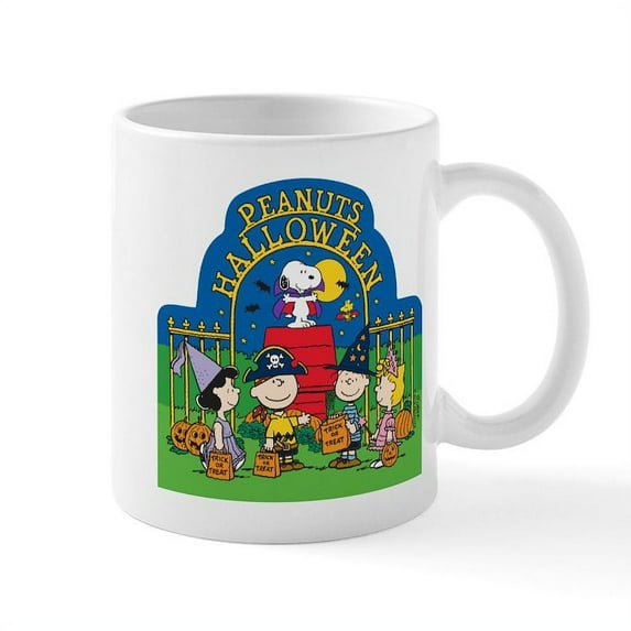 CafePress - The Peanuts Gang Halloween Mugs - 11 oz Ceramic Mug - Novelty Coffee Tea Cup