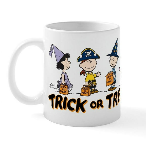 CafePress - The Peanuts Gang: Trick Or Treat Mugs - 11 oz Ceramic Mug - Novelty Coffee Tea Cup