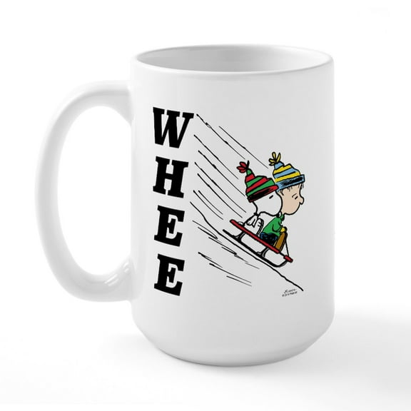 CafePress - The Peanuts Gang: Winter Fun Large Mug - 15 oz Ceramic Large White Novelty Mug