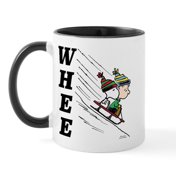 CafePress - The Peanuts Gang: Winter Fun Mug - 11 oz Ceramic Mug - Novelty Coffee Tea Cup