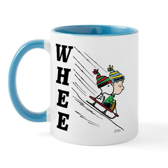 CafePress - The Peanuts Gang: Winter Fun Mug - 11 oz Ceramic Mug - Novelty Coffee Tea Cup