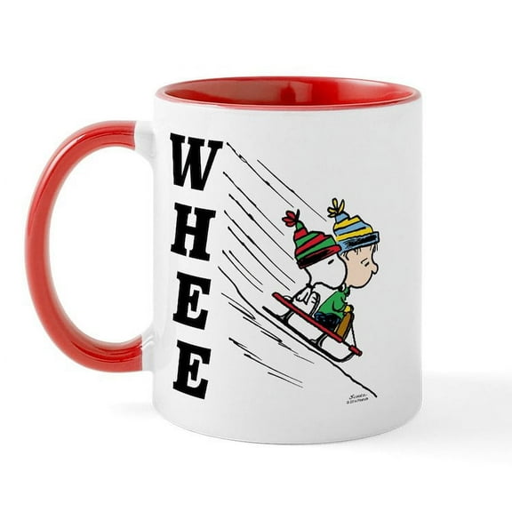 CafePress - The Peanuts Gang: Winter Fun Mug - 11 oz Ceramic Mug - Novelty Coffee Tea Cup