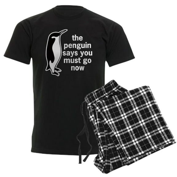 CafePress - The Penguin Says Men's Dark Pajamas - Men's Dark Loose Fit Cotton Pajama Set