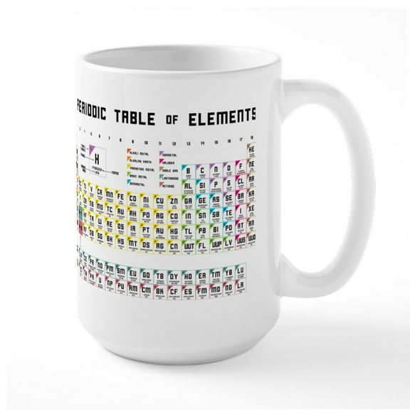 CafePress - The Periodic Table Of Elements 15 Oz Ceramic Mug - 15 oz Ceramic Large White Novelty Mug