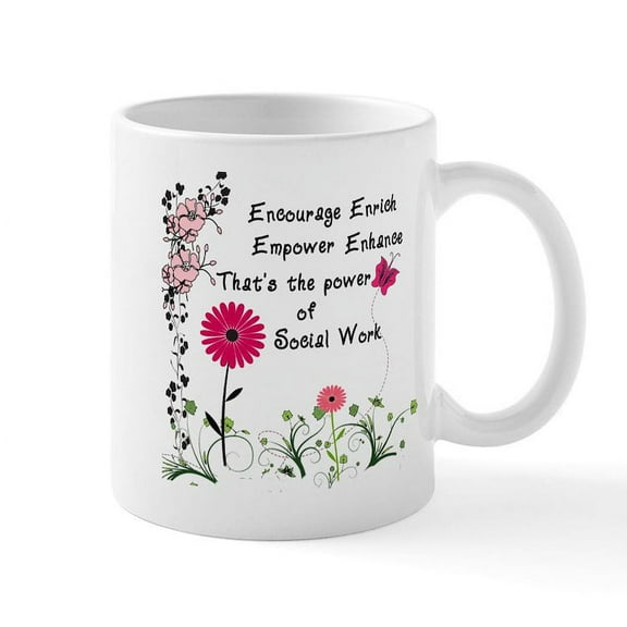 CafePress - The Power Of Social Work Mugs - 11 oz Ceramic Mug - Novelty Coffee Tea Cup
