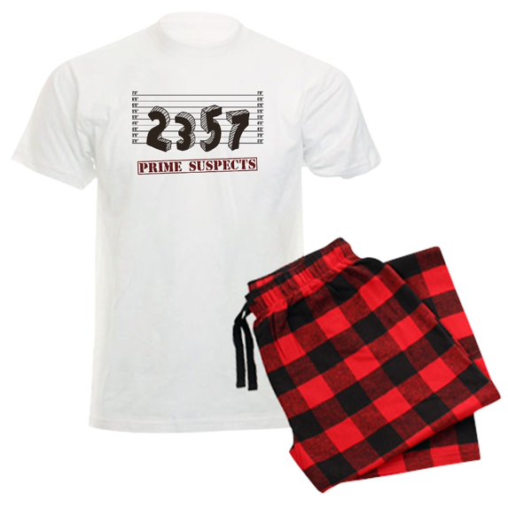 CafePress - The Prime Number Suspects Pajamas - Men's Light Loose Fit Cotton Pajama Set