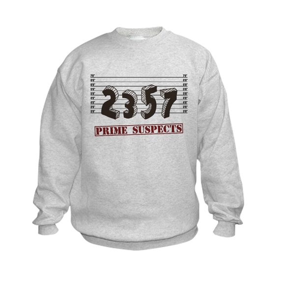 CafePress - The Prime Number Suspects Sweatshirt - Kids Sweatshirt, Youth Crew Neck Sweatshirt