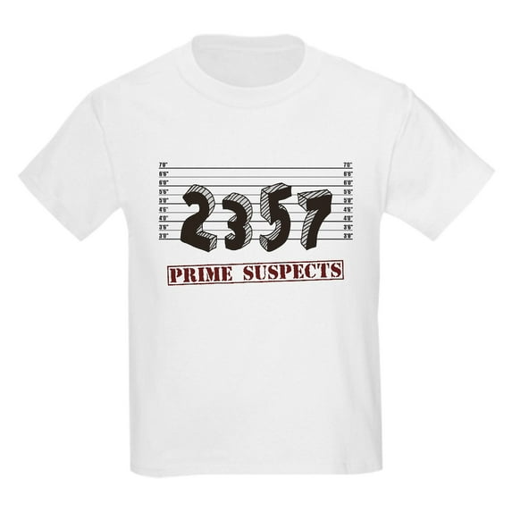 CafePress - The Prime Number Suspects T Shirt - Light T-Shirt Kids XS-XL