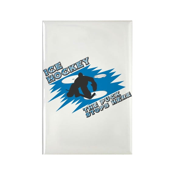 CafePress - The Puck Stops Here - Rectangle Magnet, 2"x3" Refrigerator Magnet