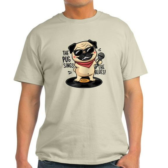 CafePress - The Pug Sings The Blues Men's Value T Shirt - Men's Classic Graphic T-Shirt