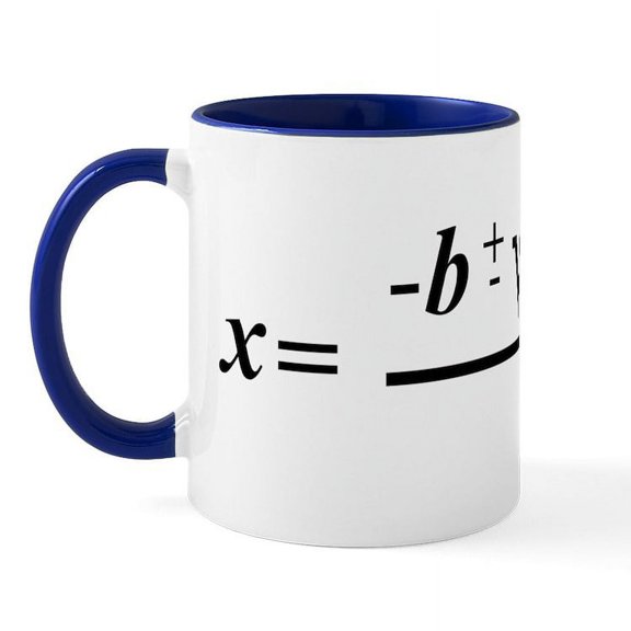 CafePress - The Quadratic Formula Awesome Math Mug - 11 oz Ceramic Mug - Novelty Coffee Tea Cup